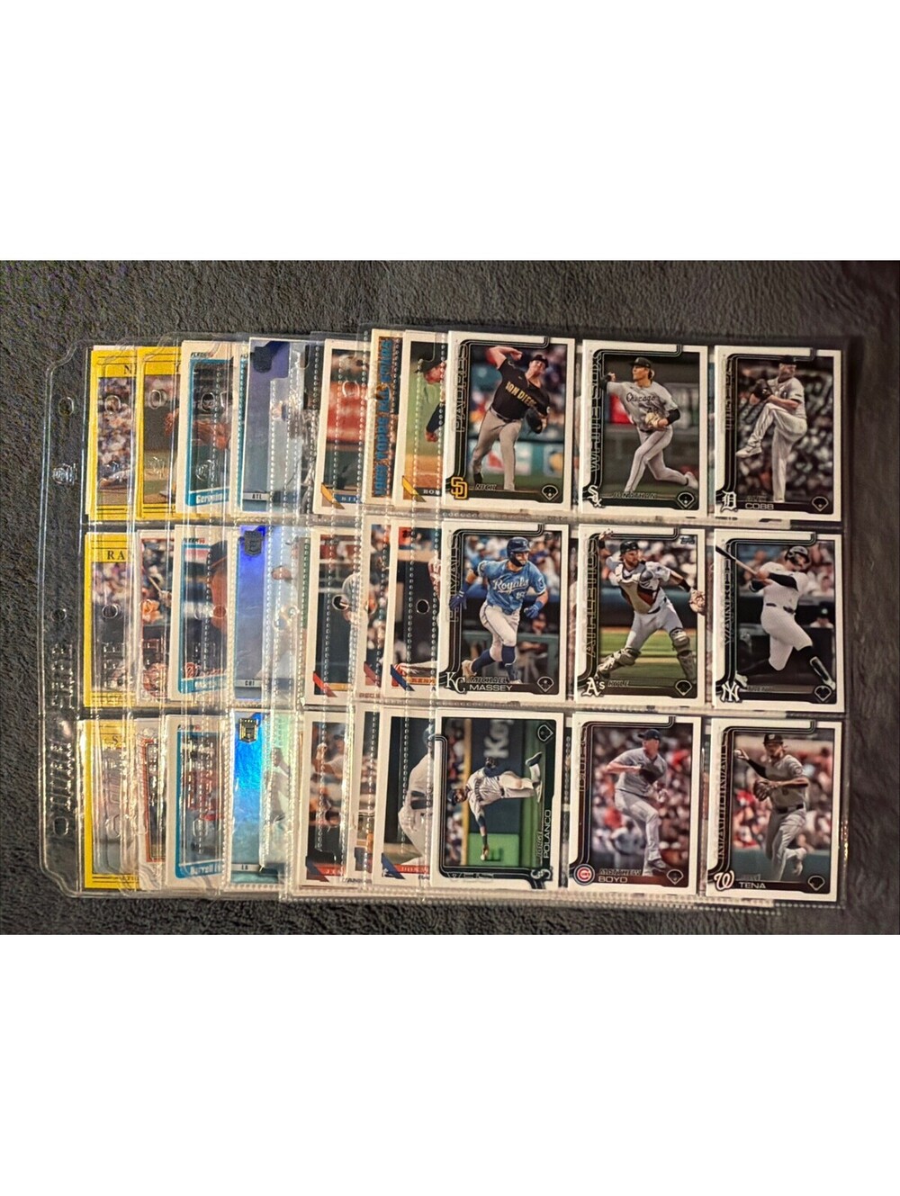 Baseball Card Lot 10 Pages Full Front And Back With Baseball Cards